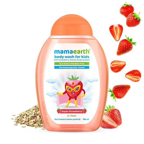 Super Strawberry Body Wash for Kids with Strawberry and Oat Protein